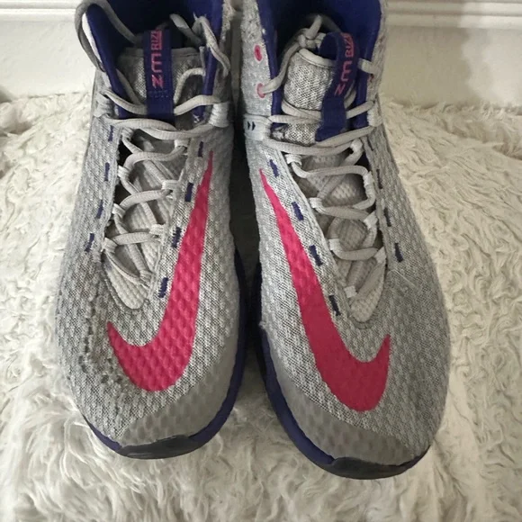 NIKE Men Gray Pink Breast‎ Cancer ZOOM RIZE Hightop Sneakers Tennis Shoes 10.5 - Picture 6 of 9